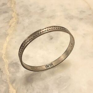 Low Luv Erin Wasson Silver Boho Navajo Native Bangle Bracelet Moto Punk Biker